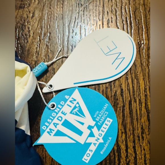 WET Designer Swimwear One Piece Navy Stripe Swimsuit Size Large NWT - Picture 9 of 9